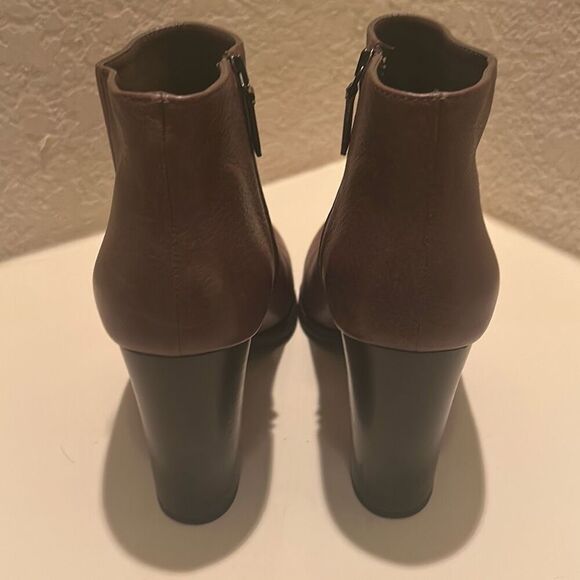 Prada Women's Size 40 Leather Booties Brown Fall Classic Quiet Luxury Minimalist - Picture 3 of 12